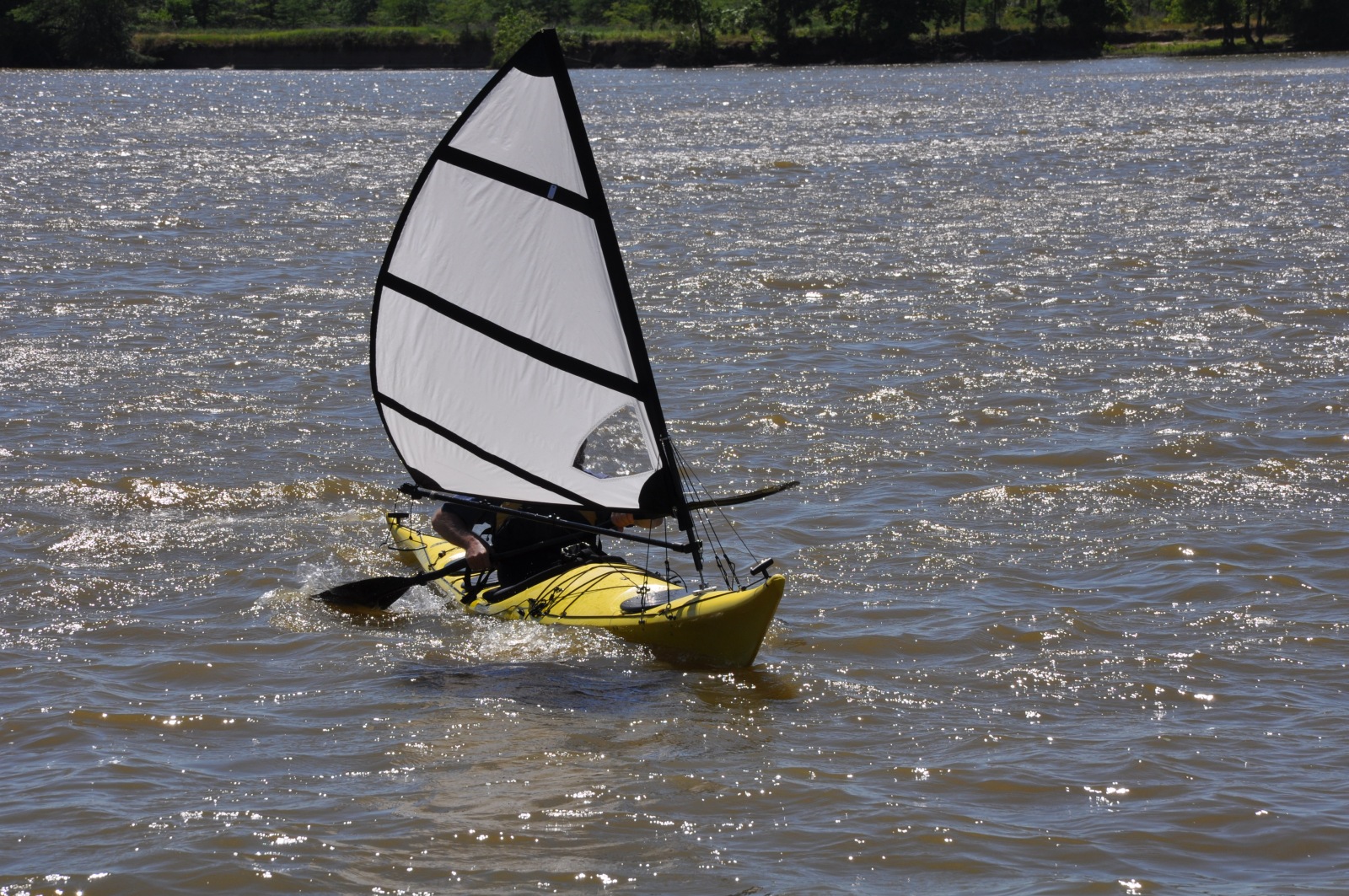 Pics Photos - Kayak Sailing With Home Made Diy Sail Upwind Capable Del 